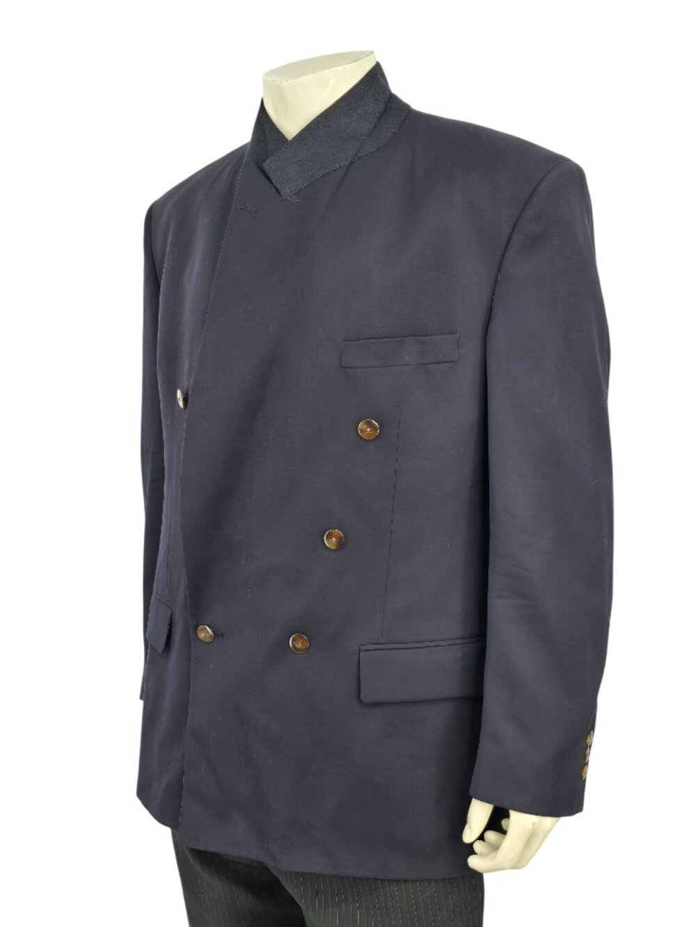 Givenchy Monsieur Navy Double-Breasted Blazer Jacket 100% Wool Mens 44R